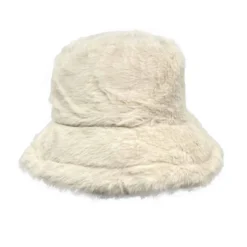 Yucka Fluffy Bucket Hat Faux Fur Beige