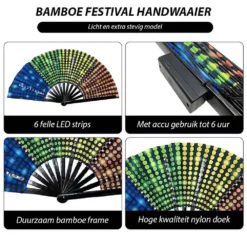Discofan – XXL Festival Waaier Met Multicolor LED Verlichting – Disco Print -Festival Supply Winkel 2ec2 b340 4efc a72c bf0be2ca67d3