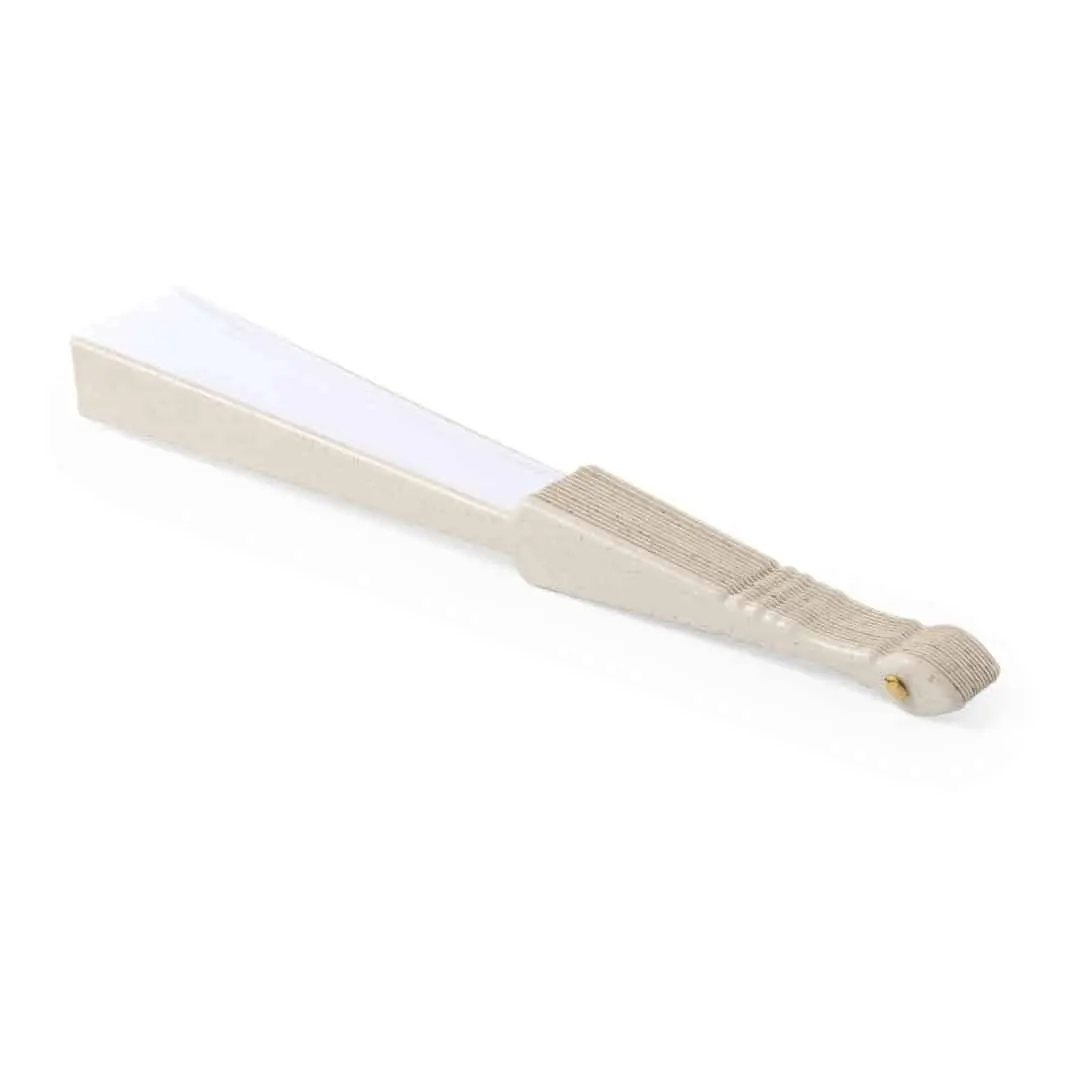 Handwaaier Bamboe Beige/wit 4 Handwaaier Bamboe Beige/wit - Afbeelding 2