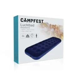 Campfest Eenpersoons Luchtbed 73 X 191 Cm Blauw -Festival Supply Winkel 3D image FrontSide r1