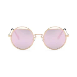 Ronde Zonnebril Goud/roze