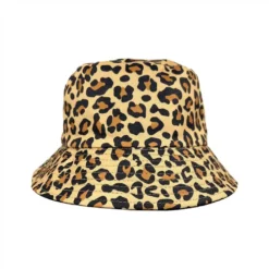 Vissershoedje Reversible Panterprint Beige