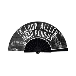 Deluxe Festival Waaier Zwart | Ik Loop Alleen Maar Rondjes