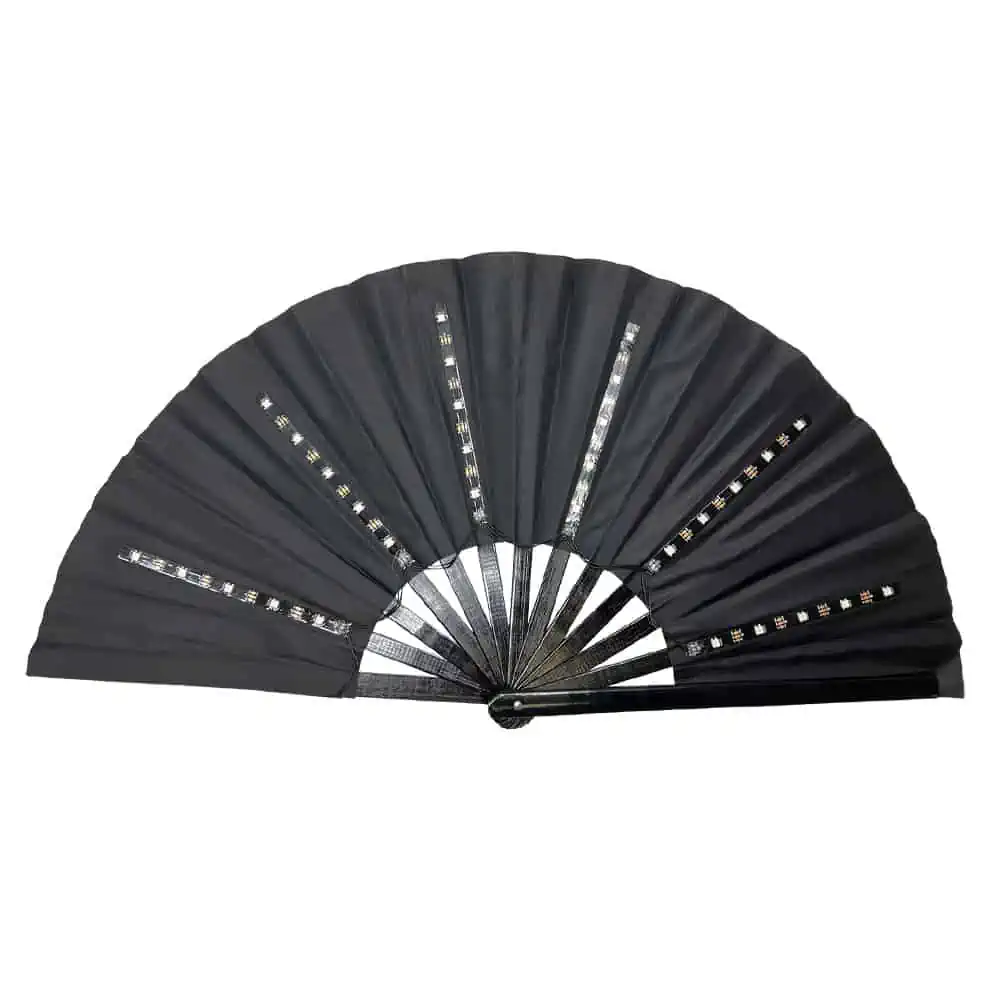 Discofan – XXL Festival Waaier Met Multicolor LED Verlichting – Zwart 3 Discofan – XXL Festival Waaier Met Multicolor LED Verlichting – Zwart