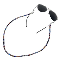 Rond Brillenkoordje Met Print Blauw/groen