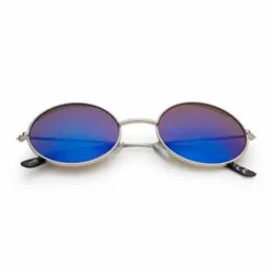Hippie Ronde Zonnebril | Blauwe Spiegel Lenzen