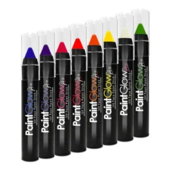 UV Face & Body Paint Stick Set 8 Stuks