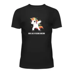 Party T-shirt Zwart | Rave Like A F*cking Unicorn