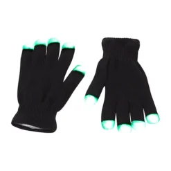 LED Handschoenen | Zwart -Festival Supply Winkel LED handschoenen zwart groen