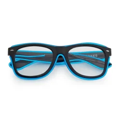 NEON Nerdbril Zwart | Neon Blauw