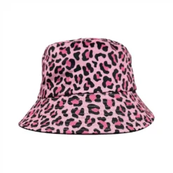 Vissershoedje Reversible Panterprint Roze