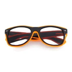 LED Bril Met Heldere Lenzen Zwart – Neon Oranje