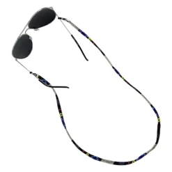 Plat Brillenkoordje Met Print Blauw